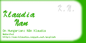 klaudia nan business card