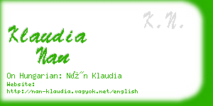 klaudia nan business card